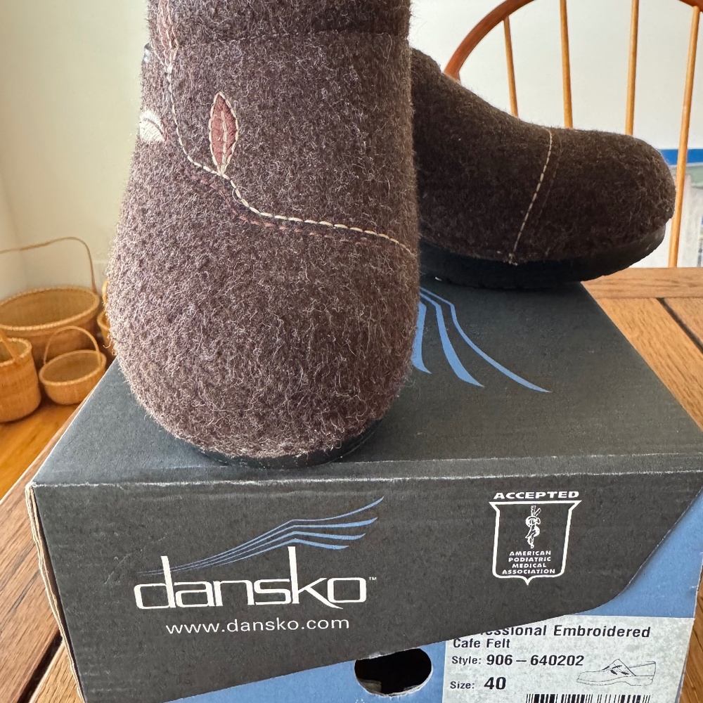 Dansko Professional Embroidered Felt Clogs.
